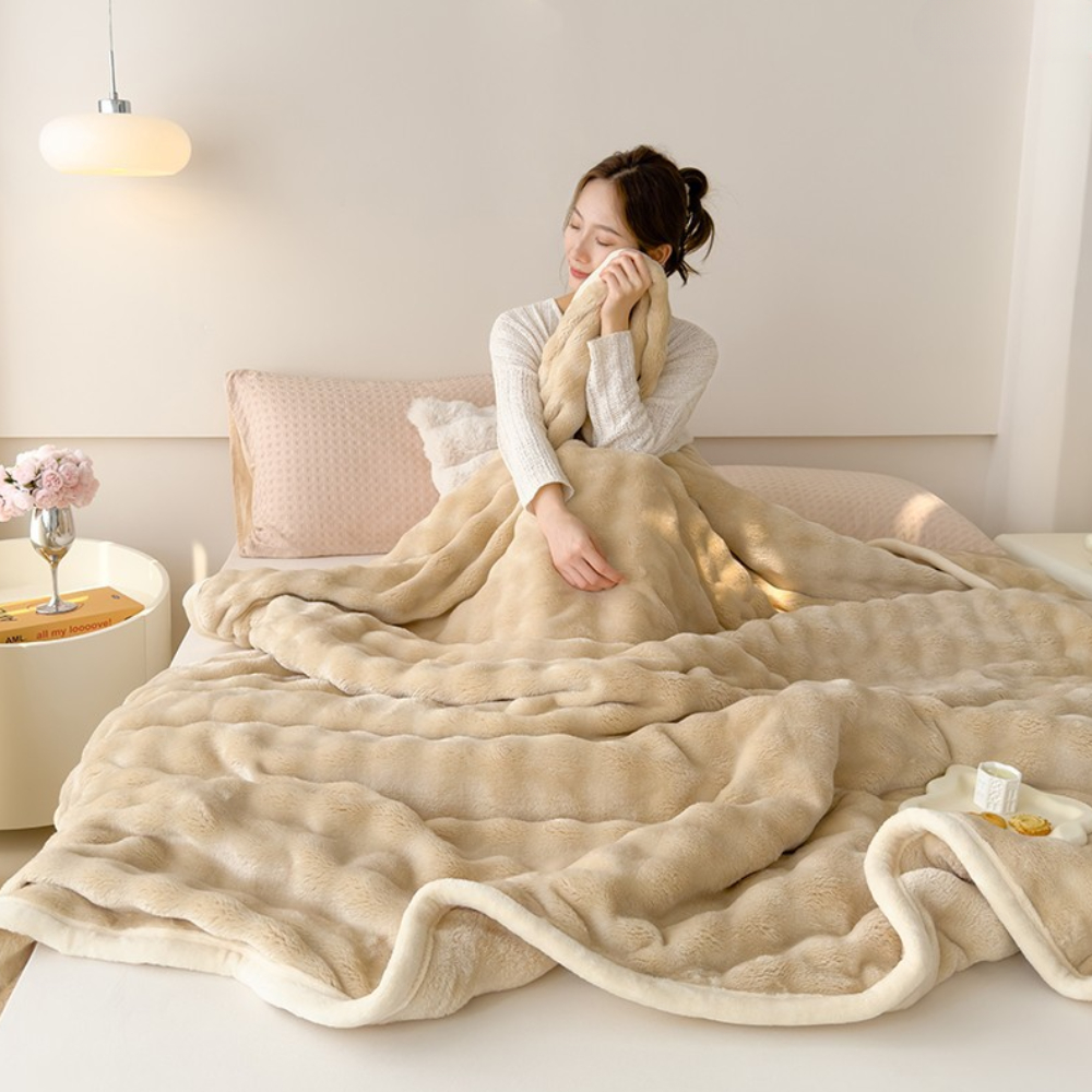 니뜰리히 극세사 밍크 담요 블랭킷 겨울 소파 와플 양털 이불 두꺼운 대형 - 상세 이미지 2
