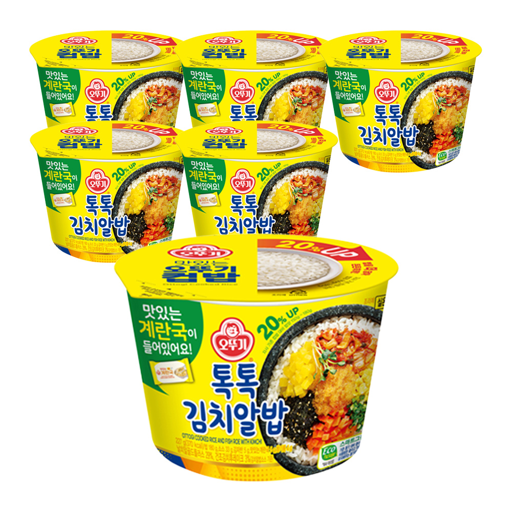 오뚜기 컵밥 톡톡김치알밥+즉석 계란국 227g 6개 - 상품 이미지