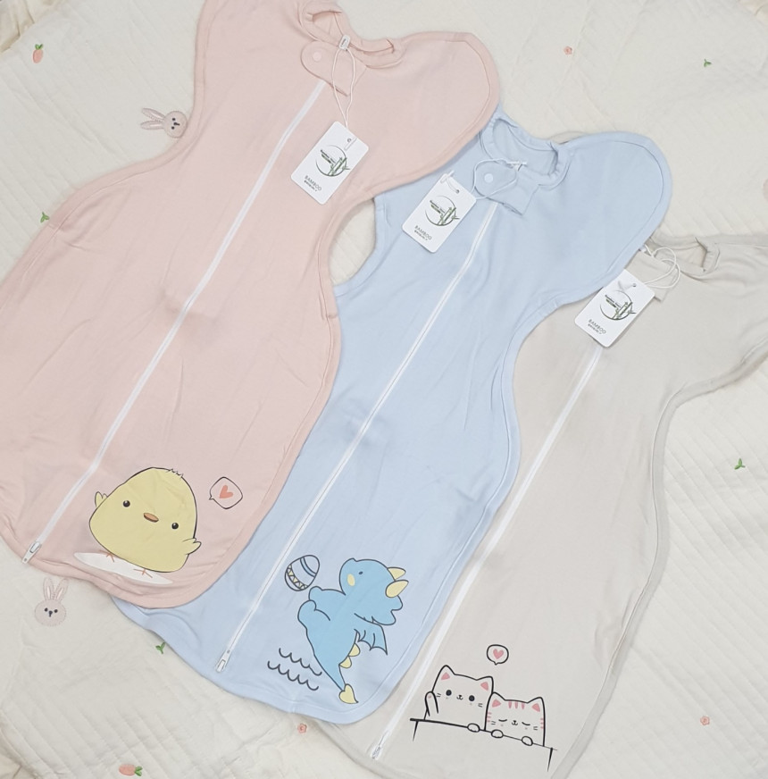 밤부스토리 나비스와들 신생아 아기 모로반사 방지 나비잠 스판 사계절용 태열방지