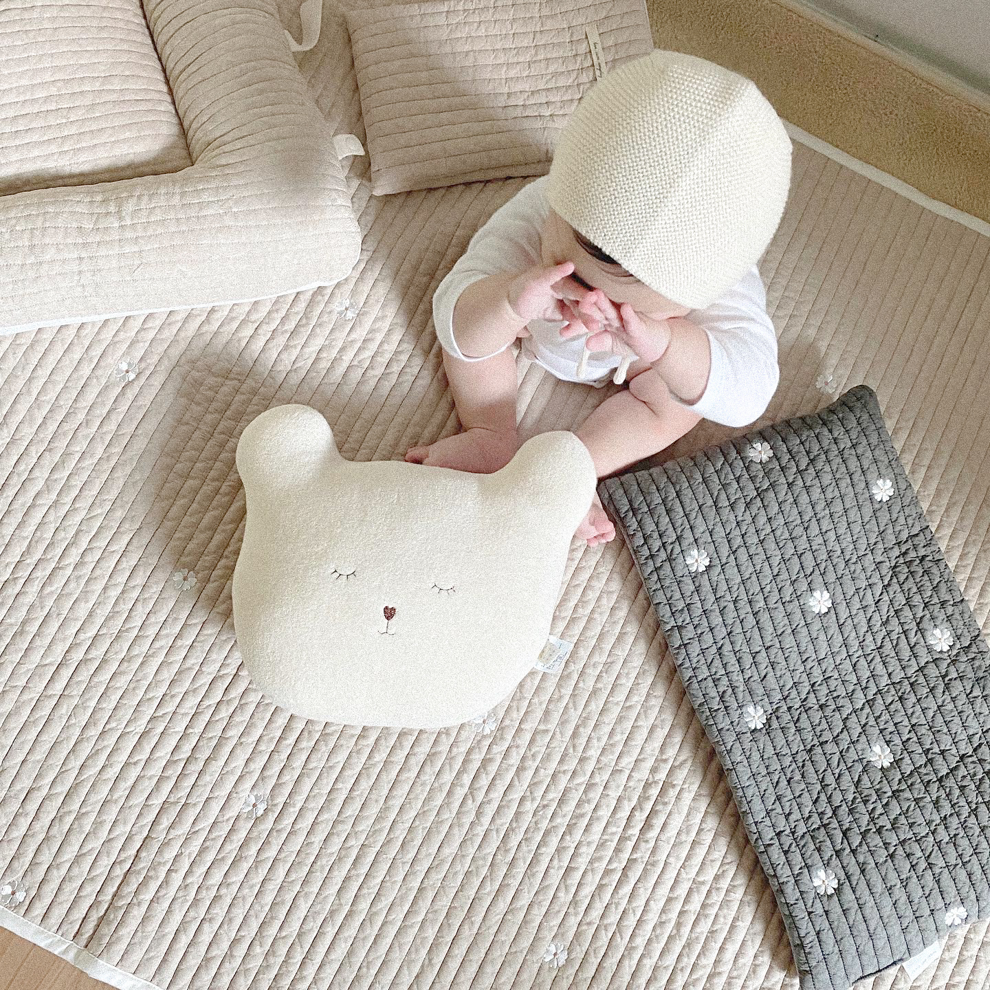 마롤로뜨 아기침대패드 100수 순면 누빔 이불패드 신생아 유아 리안드림콧 호환