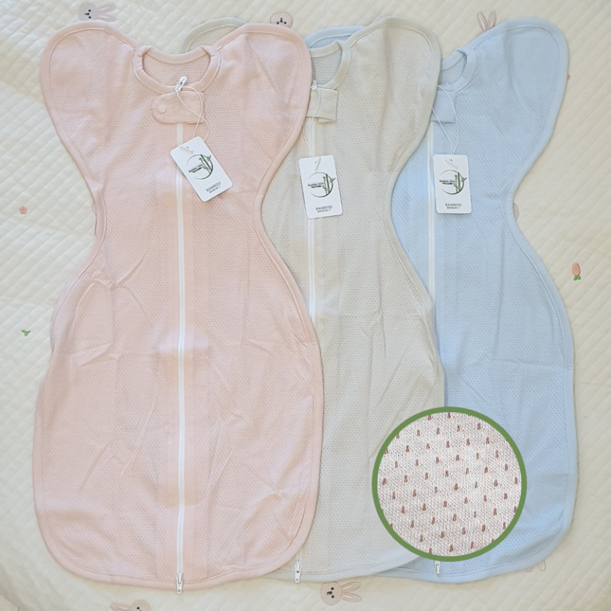 밤부스토리 나비스와들 신생아 아기 모로반사 방지 나비잠 스판 사계절용 태열방지