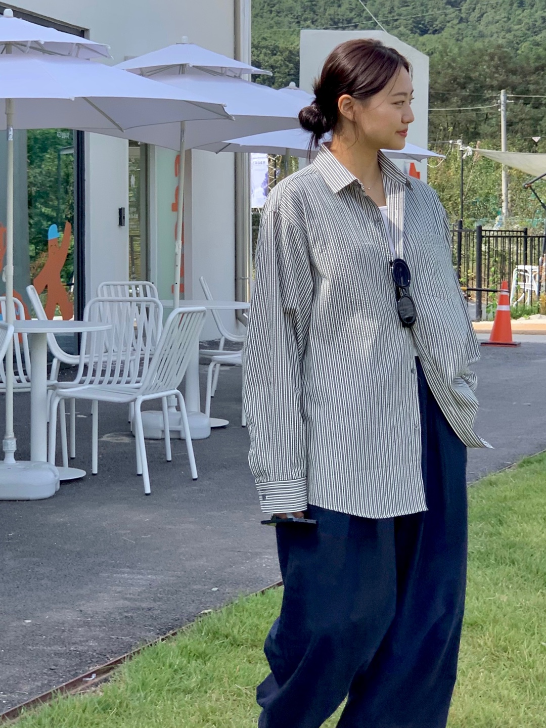녹턴 남자스트라이프셔츠 오버핏셔츠 남녀공용 와이셔츠 이미지 6
