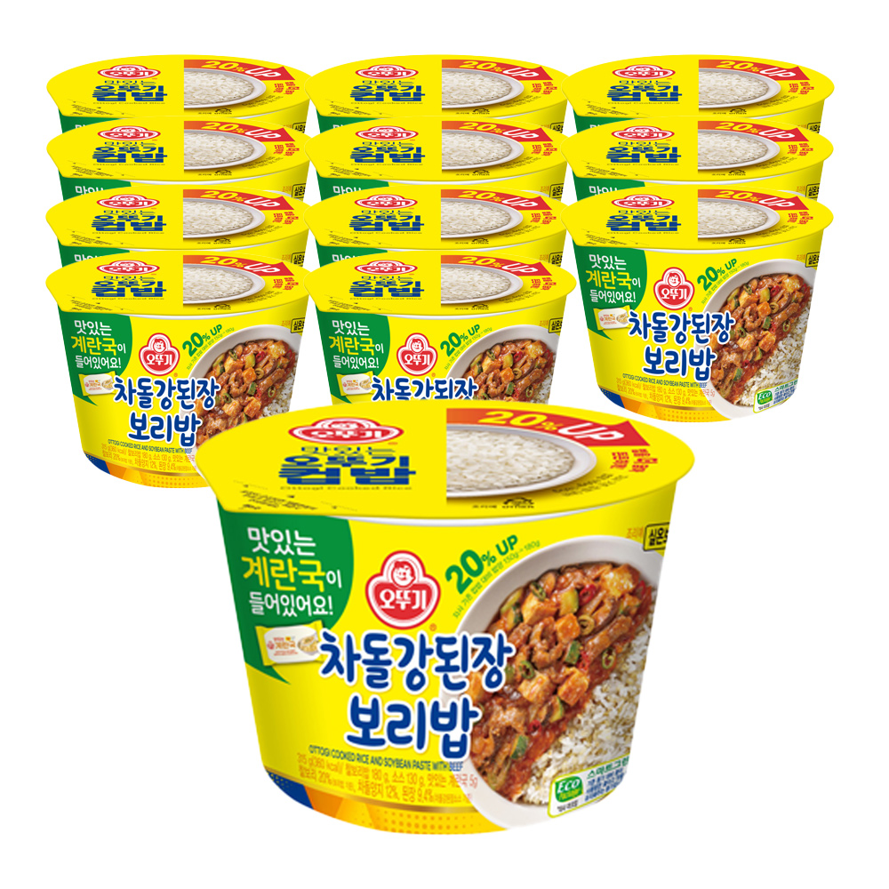 오뚜기 컵밥 차돌강된장보리밥+즉석 계란국 315g 12개 - 상품 이미지
