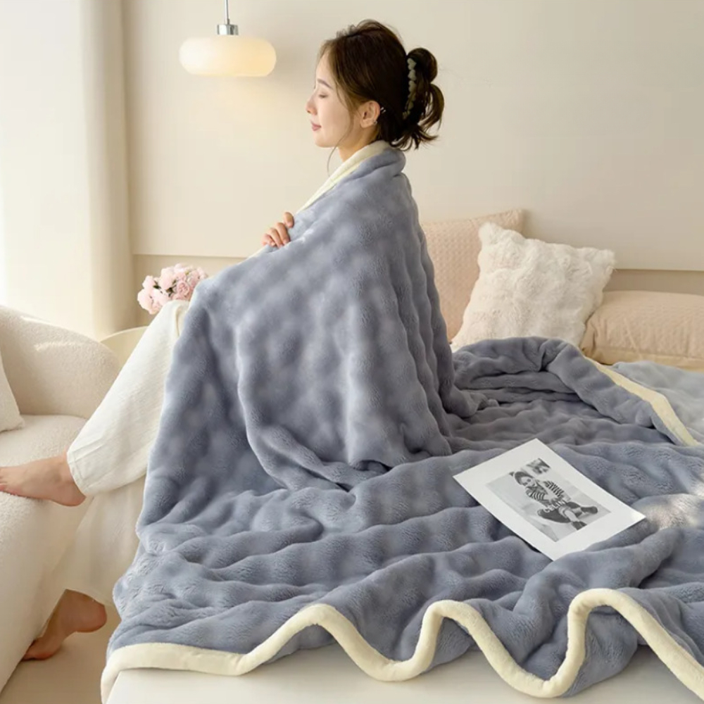니뜰리히 극세사 밍크 담요 블랭킷 겨울 소파 와플 양털 이불 두꺼운 대형 - 상세 이미지 4