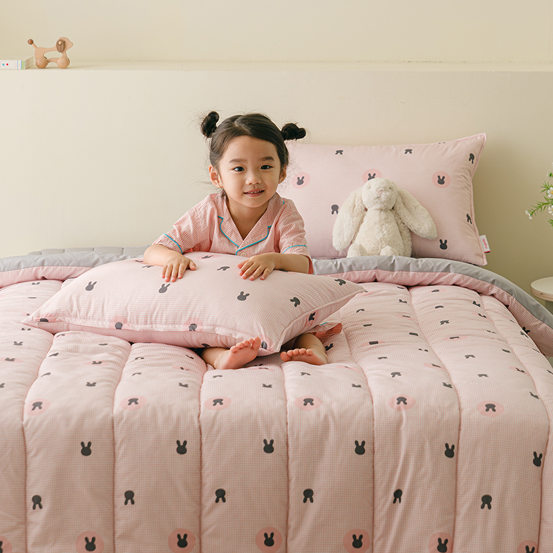 키즈 에어히트 발열 차렵 겨울이불 패드세트 에어래빗 핑크 (토끼), S.SS(싱글.슈퍼싱글겸용)