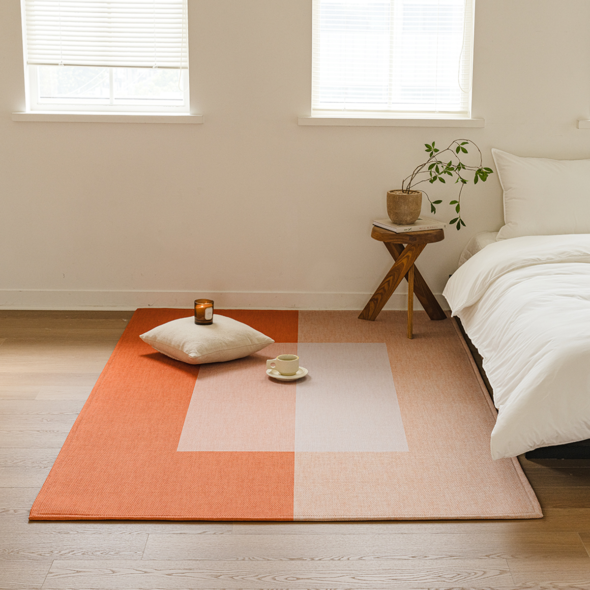 먼지없는 워셔블 사계절 거실 방수 러그, 브릭 블랙, 대형 200x145