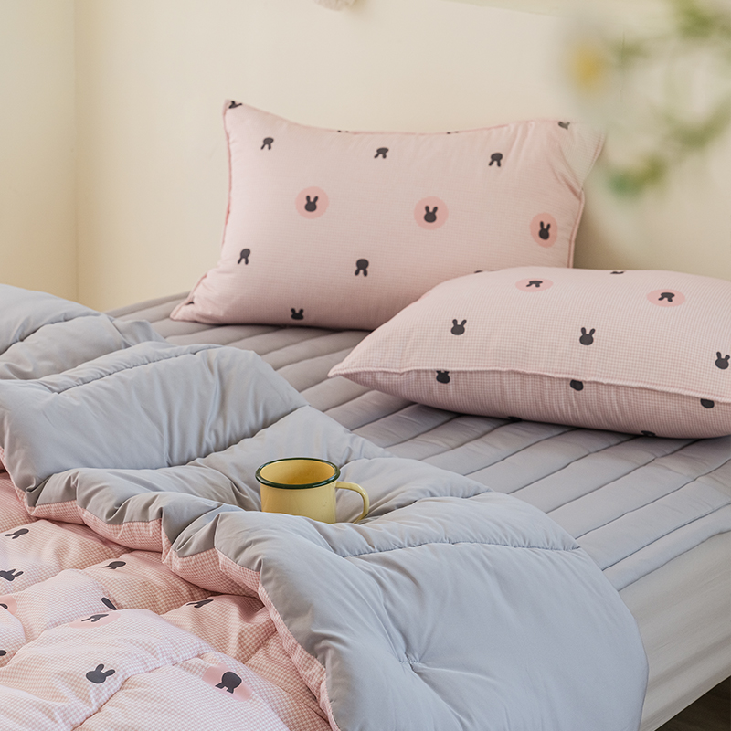 키즈 에어히트 발열 차렵 겨울이불 패드세트 에어래빗 핑크 (토끼), S.SS(싱글.슈퍼싱글겸용)