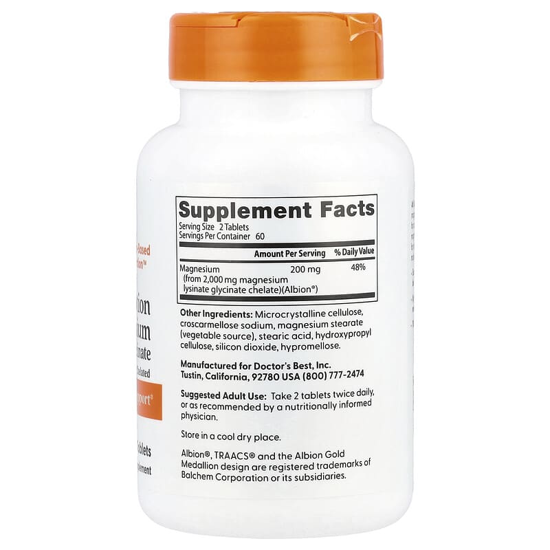 닥터스베스트 마그네슘 라이시네이트 글라이시네이트 킬레이트 200mg 120정, 2개 - 상세 이미지 2