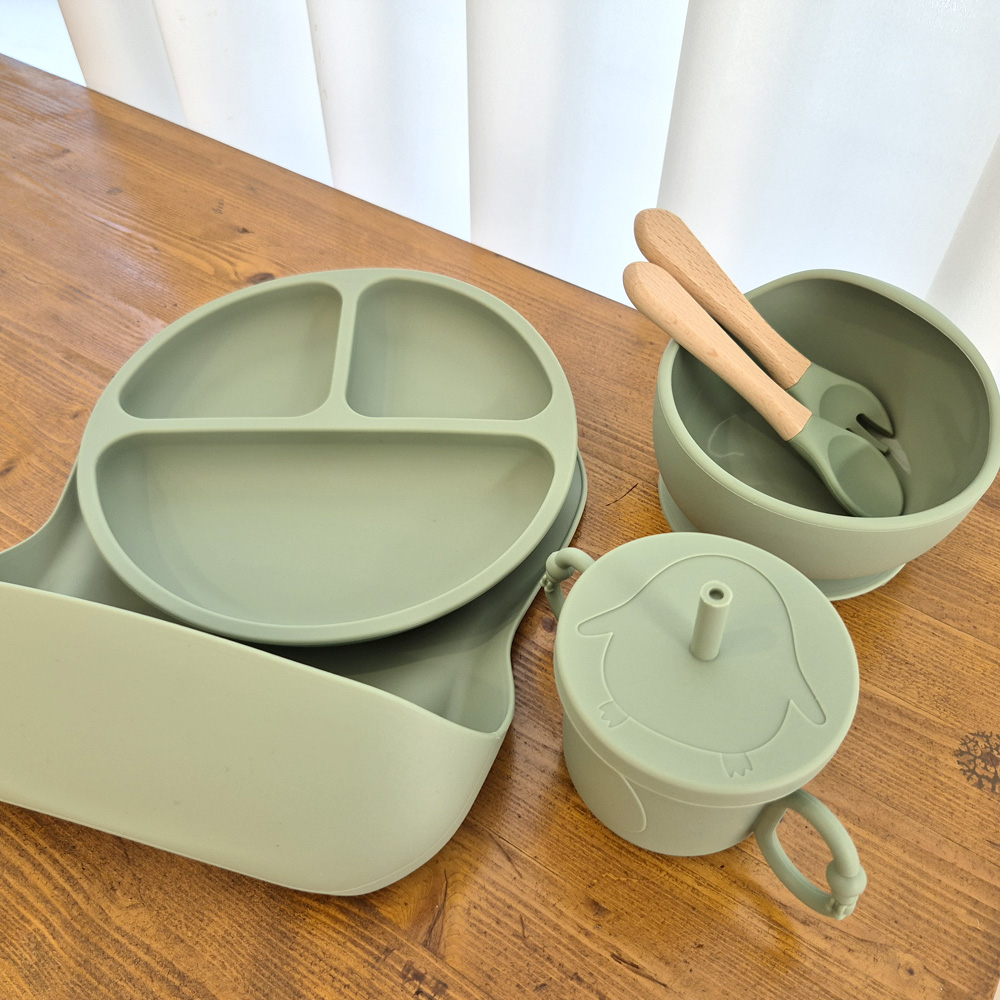 핫버튼 유아식 식판 초기 이유식 이유식기 세트 아기 흡착볼