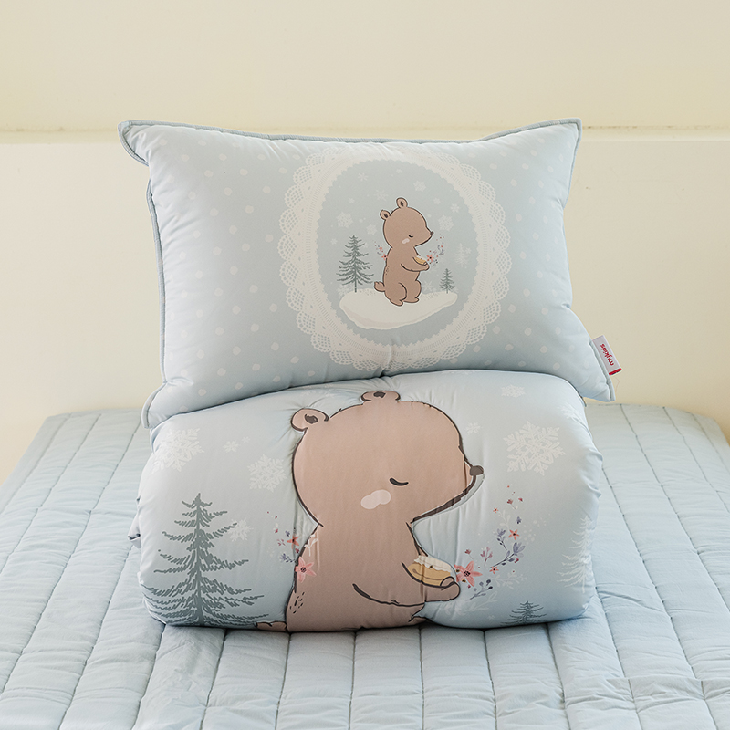 키즈 에어히트 발열 차렵 겨울이불 패드세트 스노우 앤베어 (곰돌이), S.SS(싱글.슈퍼싱글겸용)