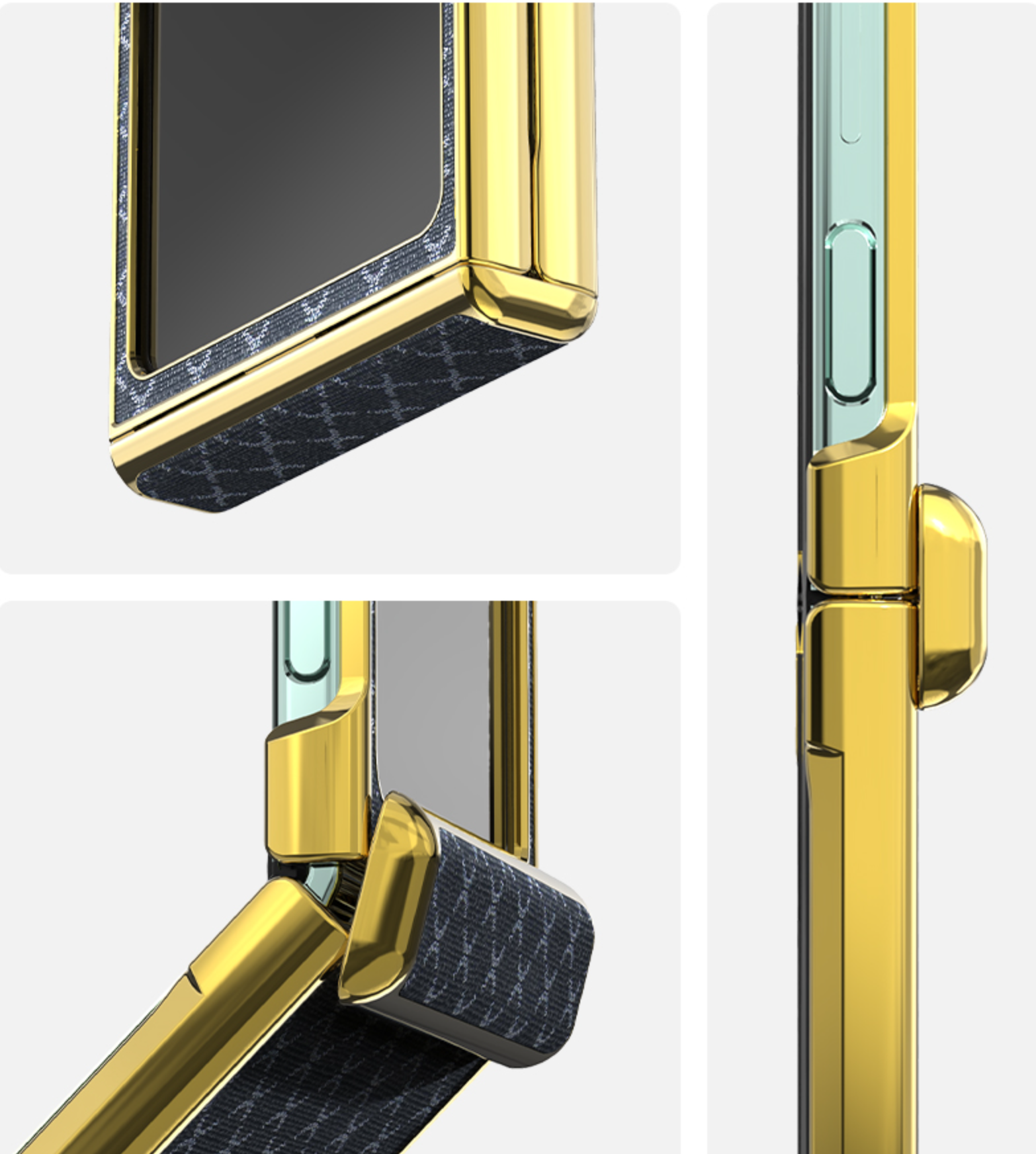 힌지보호 풀커버 전면 강화유리 가죽 케이스 브라운, 갤럭시Z 플립5 - 상세 이미지 5