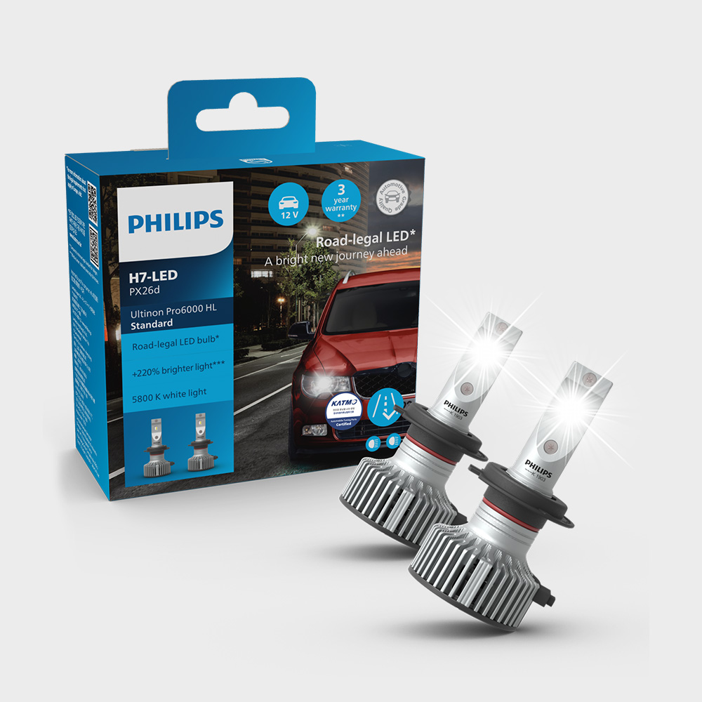 (사은품 증정)필립스 LED 전조등 합법제품 얼티논 프로 6000 Standard H7