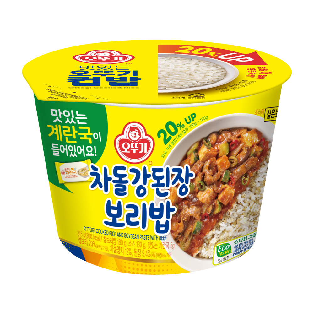 오뚜기 컵밥 차돌강된장보리밥+즉석 계란국 315g - 상품 이미지