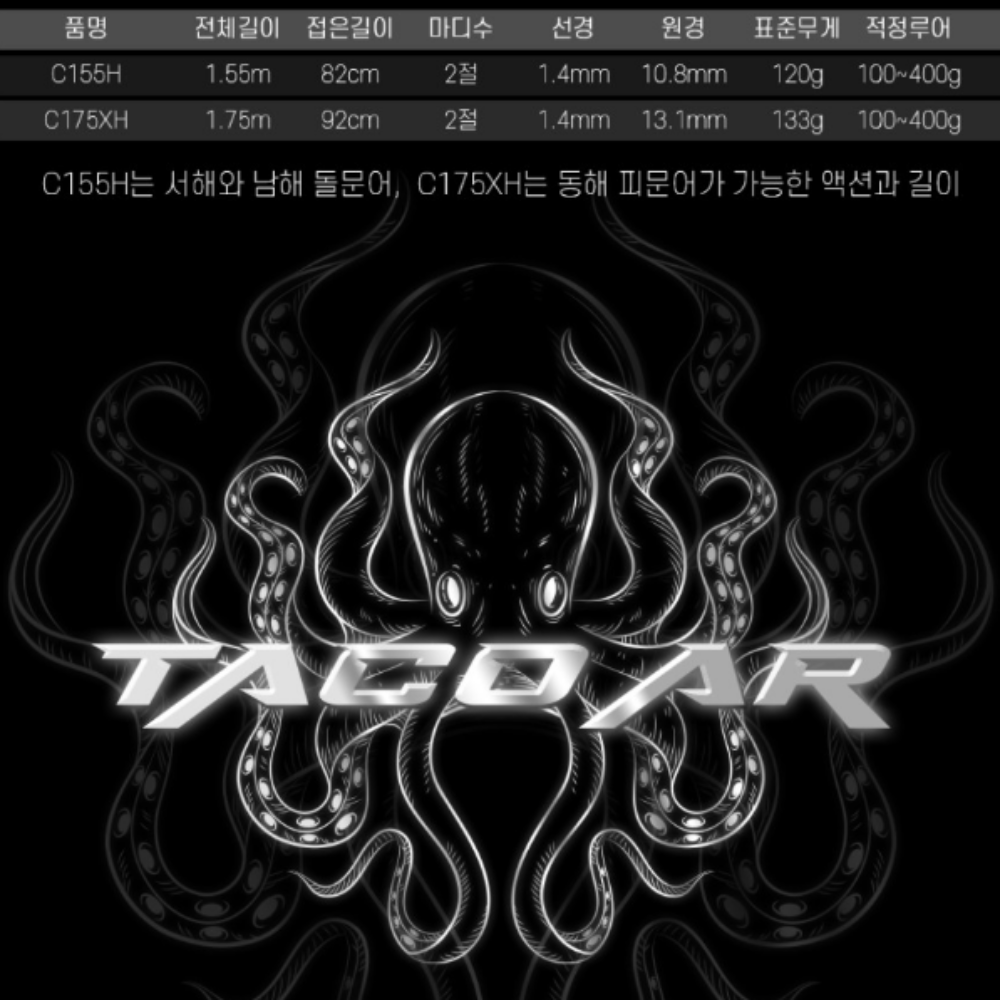 바낙스 타코 AR 바다 선상 문어 낚시대 문어대 C 155H - 상세 이미지 5