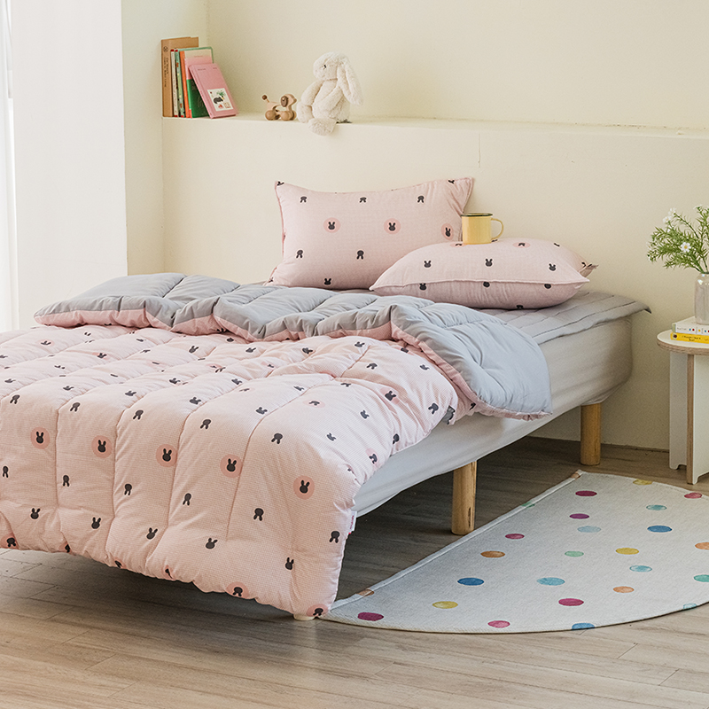 키즈 에어히트 발열 차렵 겨울이불 패드세트 에어래빗 핑크 (토끼), S.SS(싱글.슈퍼싱글겸용)