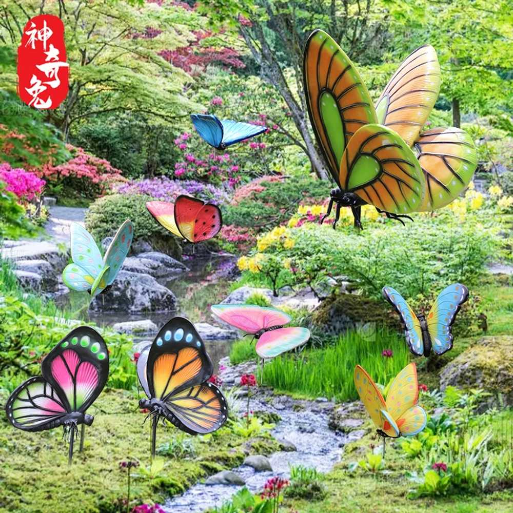 대형 나비 장식품 꽃밭 소품 카페 정원 화단 생태원 14.45cm - 상세 이미지 3