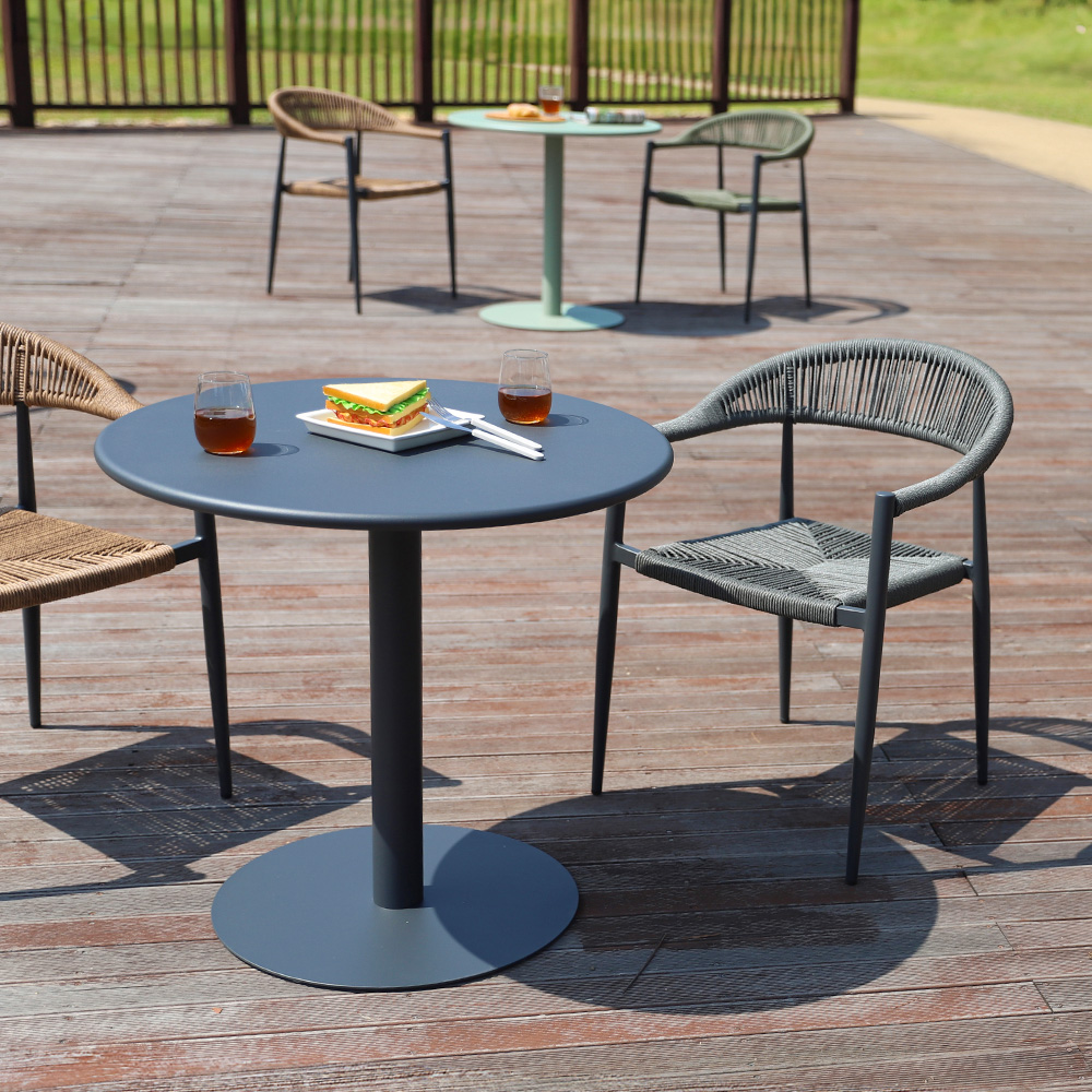 투밋 인테리어 디자인 홈카페 철제 원형 야외용 식탁 원형 테이블 600 그린