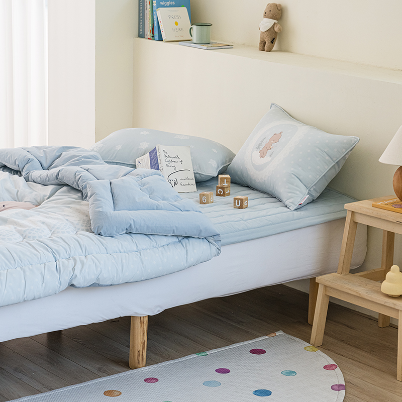 키즈 에어히트 발열 차렵 겨울이불 패드세트 스노우 앤베어 (곰돌이), S.SS(싱글.슈퍼싱글겸용)