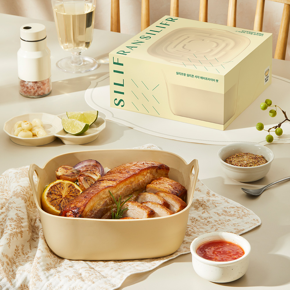 실리프랑 실리콘 계란찜 전자레인지 생선찜기 + 에어프라이어 에프 전자랜지 용기 - 상세 이미지 3