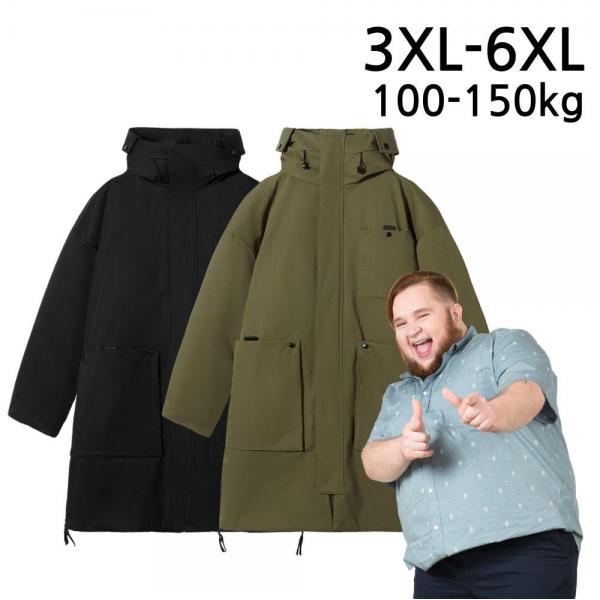 플러스 빅사이즈 6XL 150kg 남성용 겨울 발열 에어로젤 열 코튼 자켓 2색상 코트 점퍼 - 상품 이미지