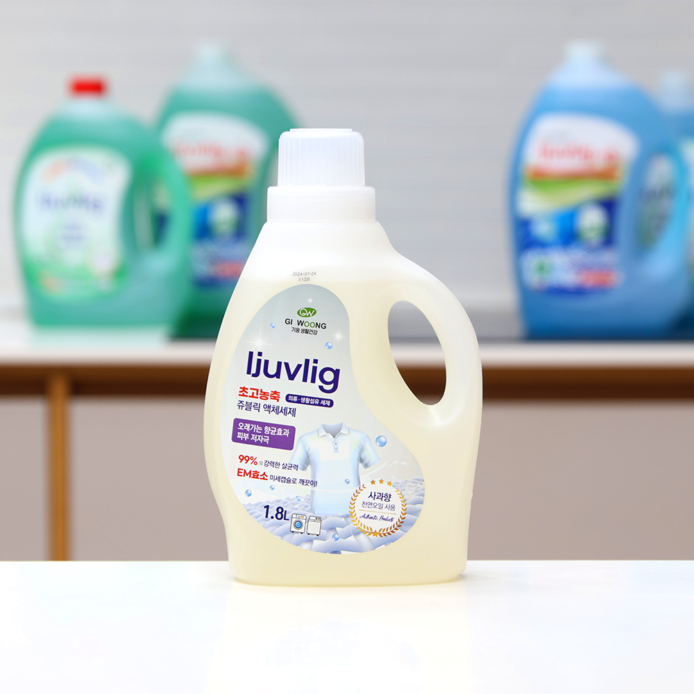 쥬블릭 액체 세탁세제 르앤릭 화이트 1.8L 4개 드럼 세탁기 고농축 빨래냄새 제거 - 상세 이미지 2