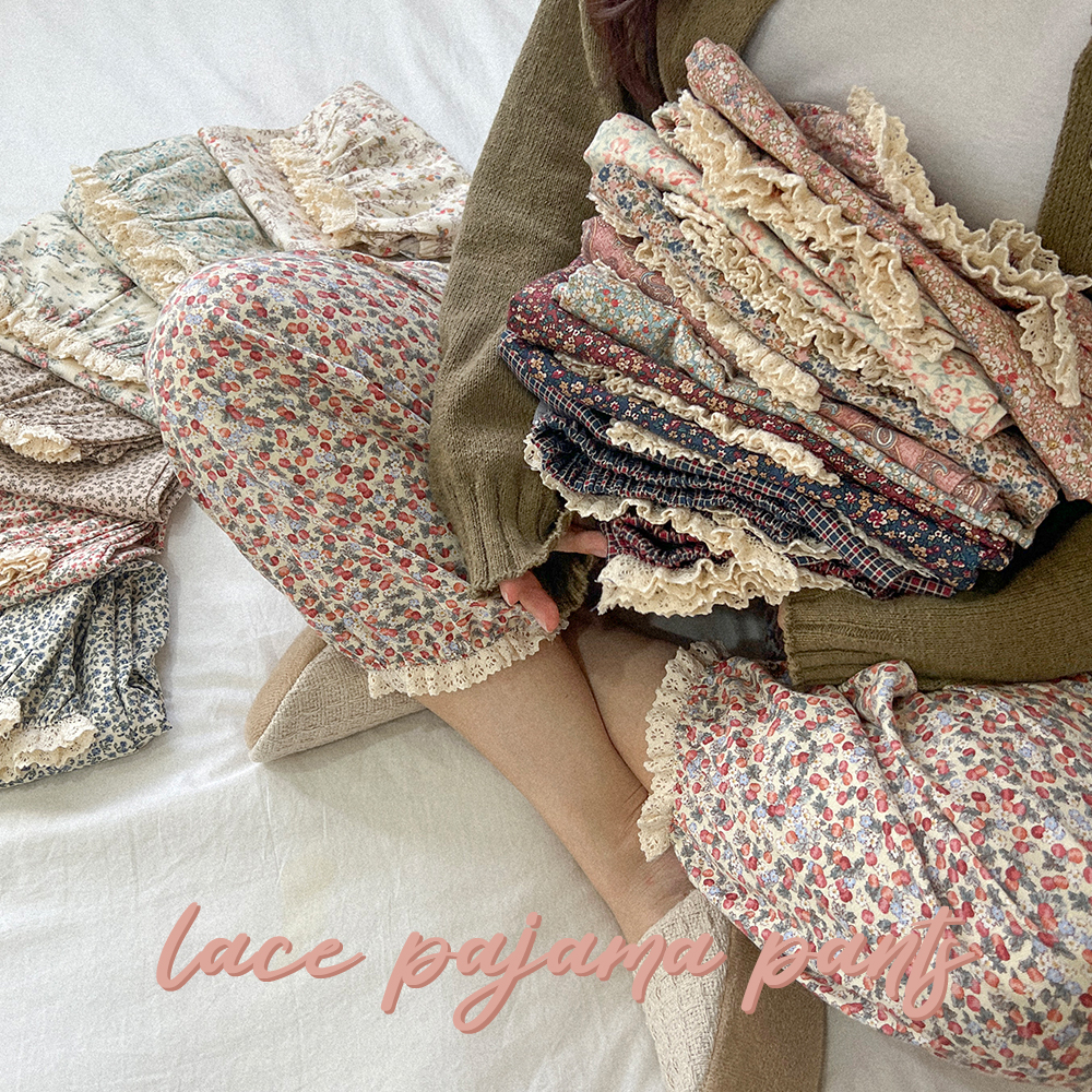 임산부잠옷바지 여자잠옷바지 순면파자마 고쟁이 몸빼 항아리 빅사이즈 꽃무늬 커플파자마 제품 이미지