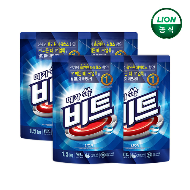 비트 분말세제 1.5kg 일반용x4개 - 상품 이미지