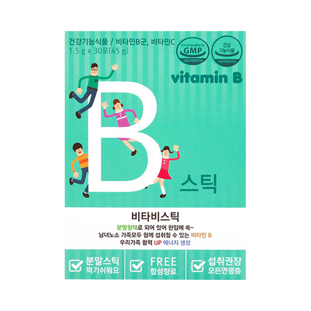 비타민BC 비타민 B1 B2 B6 B12 판토텐산 수용성 비타민비군 컴플렉스 스틱 제품 이미지