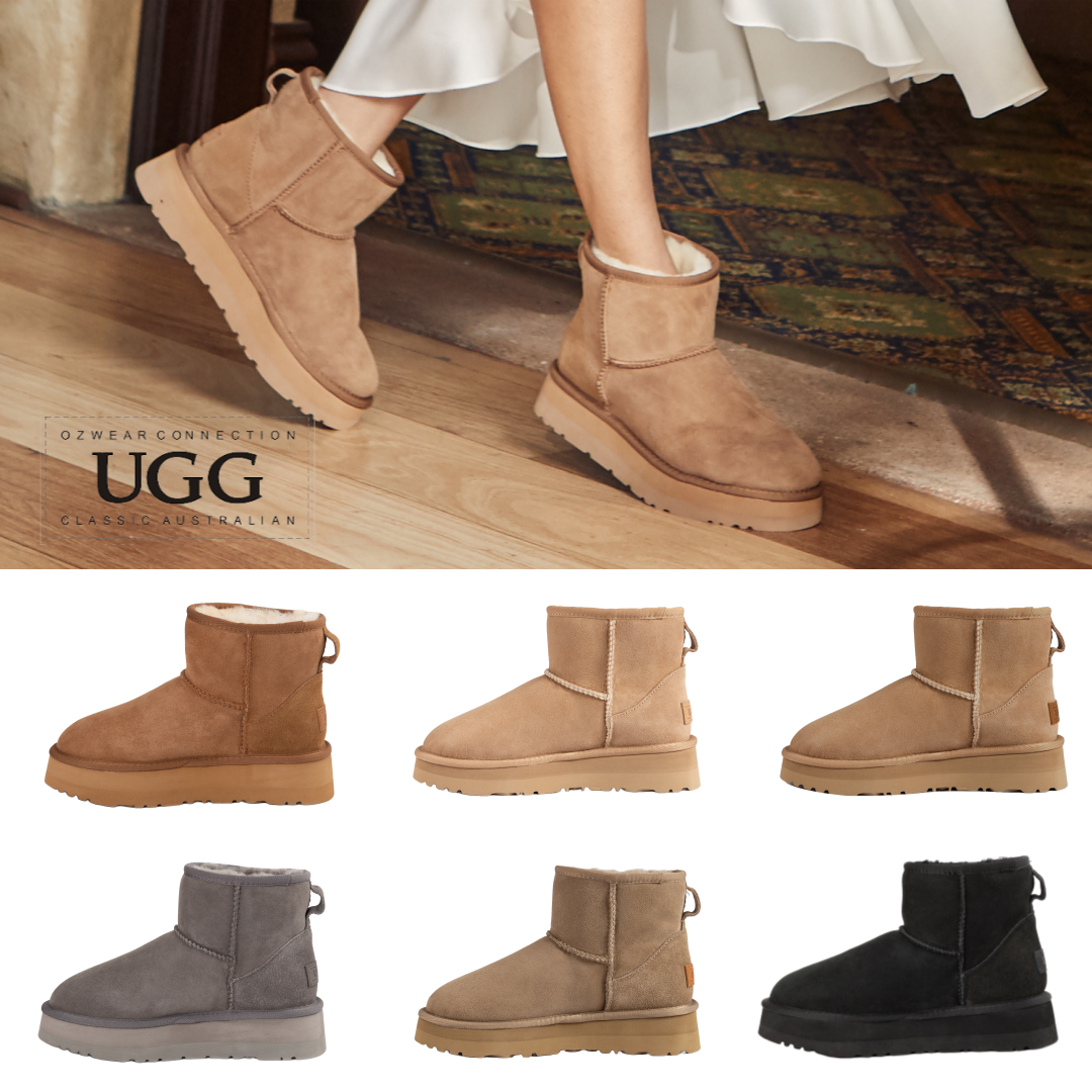 호주 오즈웨어 클래식 플랫폼 미니 키높이 통굽 양털 여성 어그 부츠 OB360P