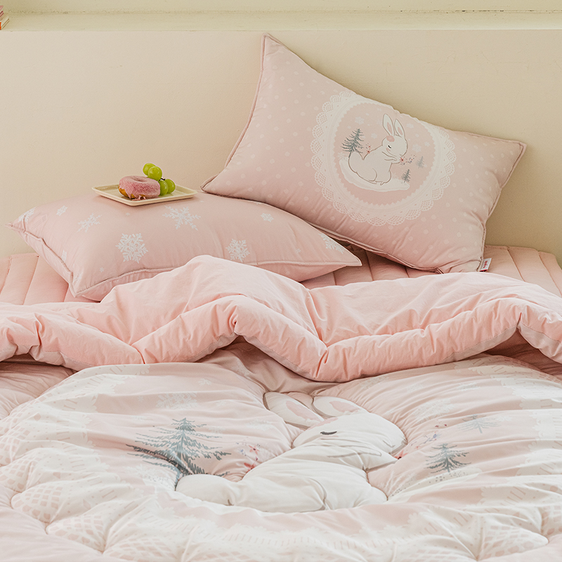 키즈 에어히트 발열 차렵 겨울이불 패드세트 스노우 앤래빗 (토끼), S.SS(싱글.슈퍼싱글겸용)