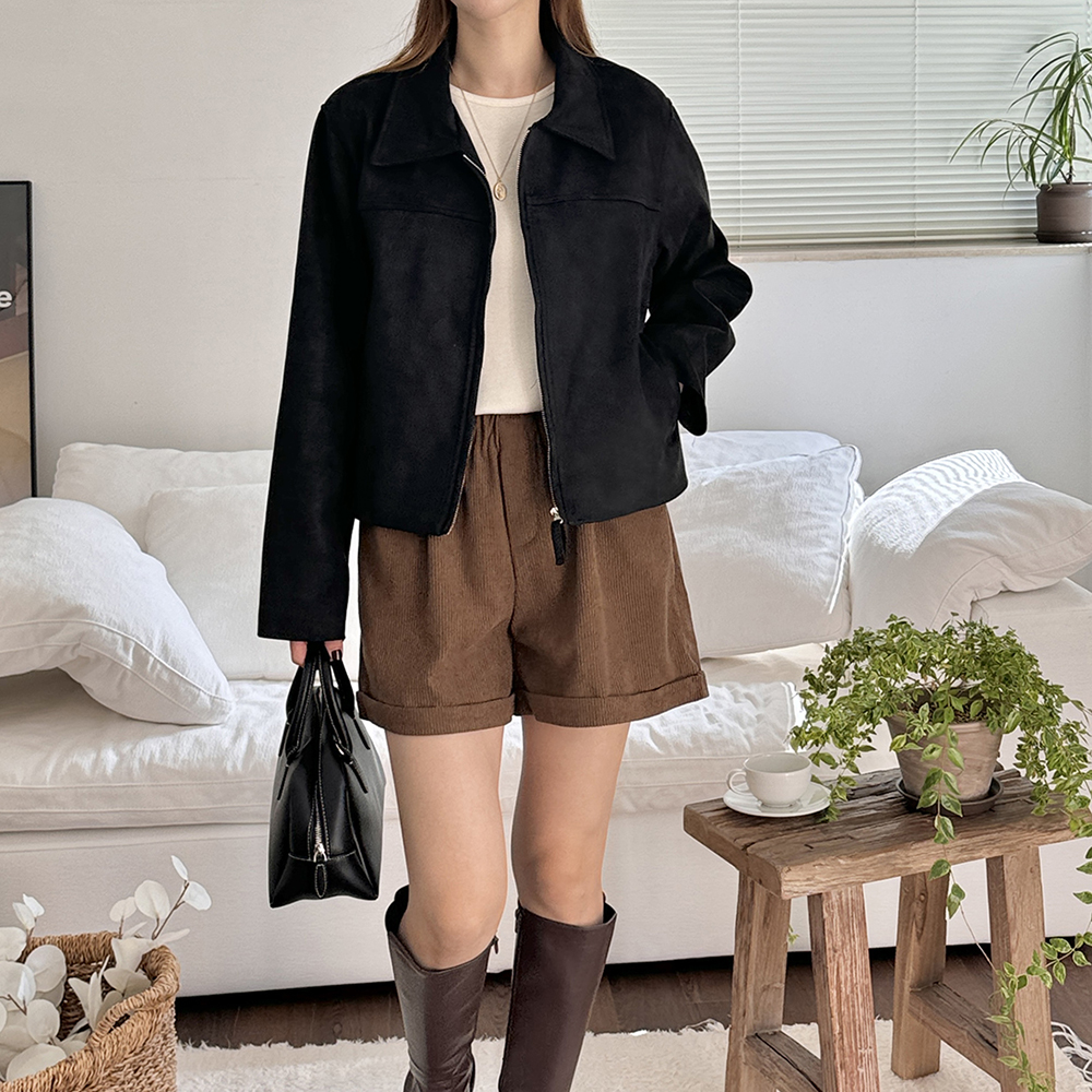 스웨이드 여성 블루종 잠바 간절기 가을 아우터 여자 가을 점퍼 레더 블루종 세무 워크 자켓 이미지 8