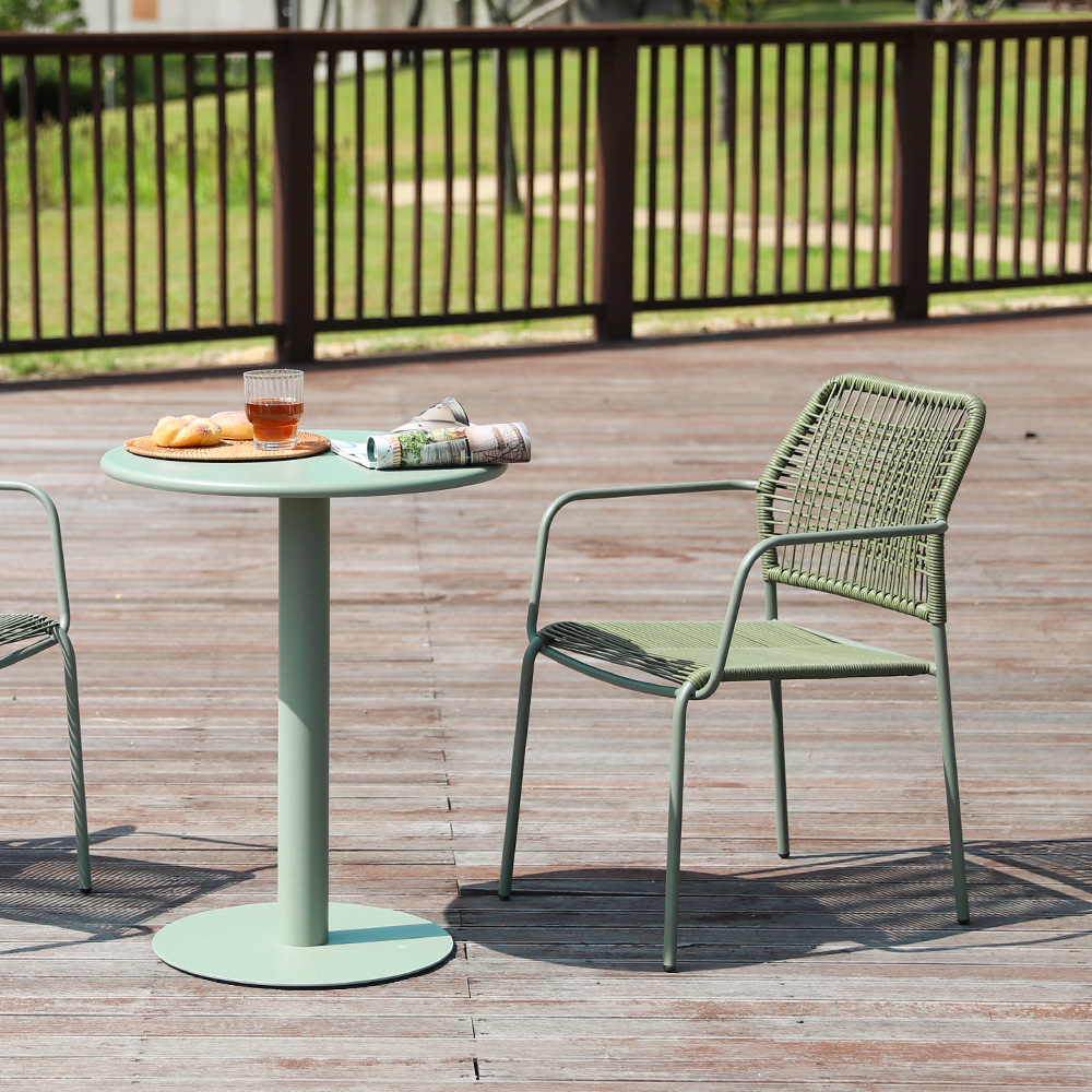 투밋 인테리어 디자인 홈카페 철제 원형 야외용 식탁 원형 테이블 600 그린