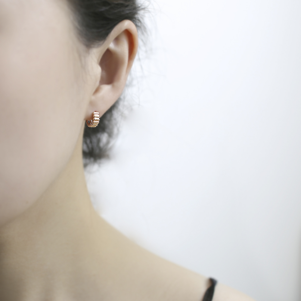 14K볼드링귀걸이 14케이 18K 여자 명품 데일리 귀고리 볼드 원터치 금 링 귀걸이 - 상세 이미지 2