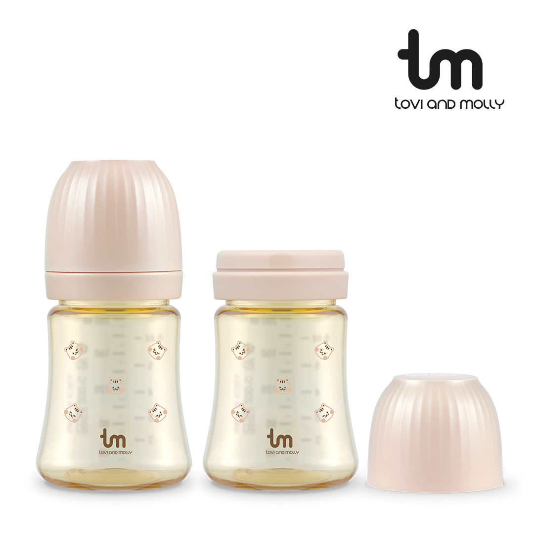 [토비앤몰리] 아기 배앓이 트윈 젖병 돗람이 핑크 180ml 280ml 노꼭지 - 상품 이미지