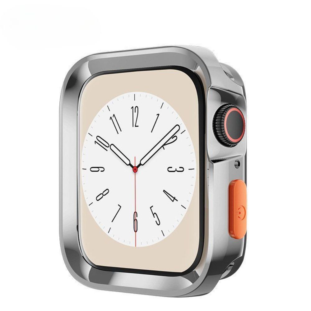 애플워치 10세대 액정 케이스 티타늄 도금 실리콘 베젤 커버 검정색 iwatch S9/8/7 45mm - 상세 이미지 2