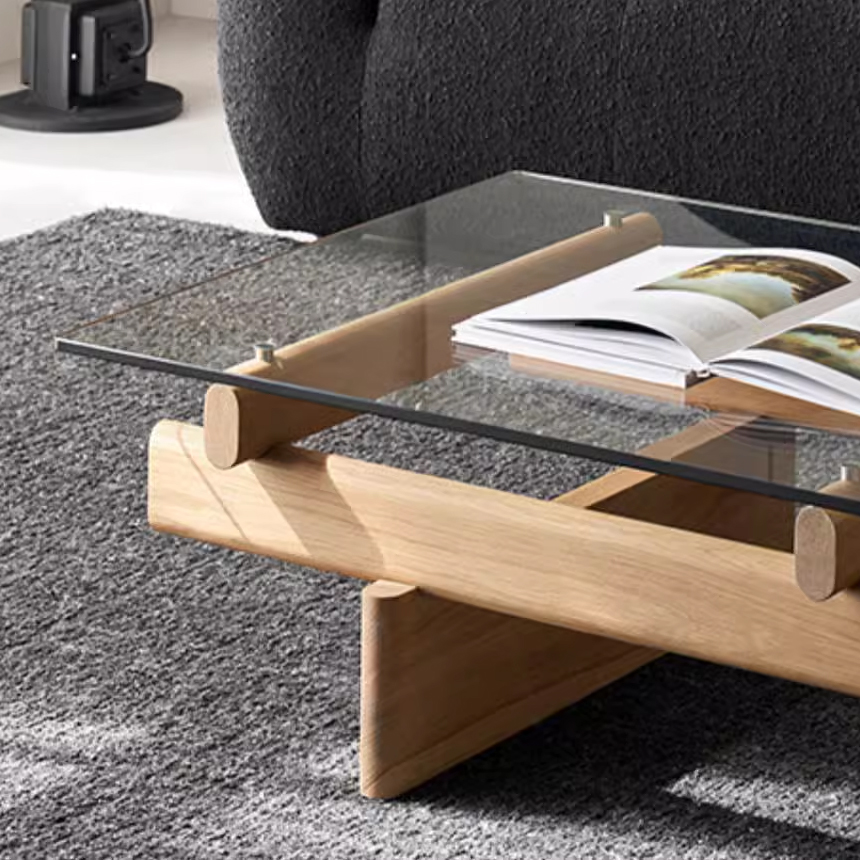 팀버링크 원목 거실 커피 티 테이블 M 블랙