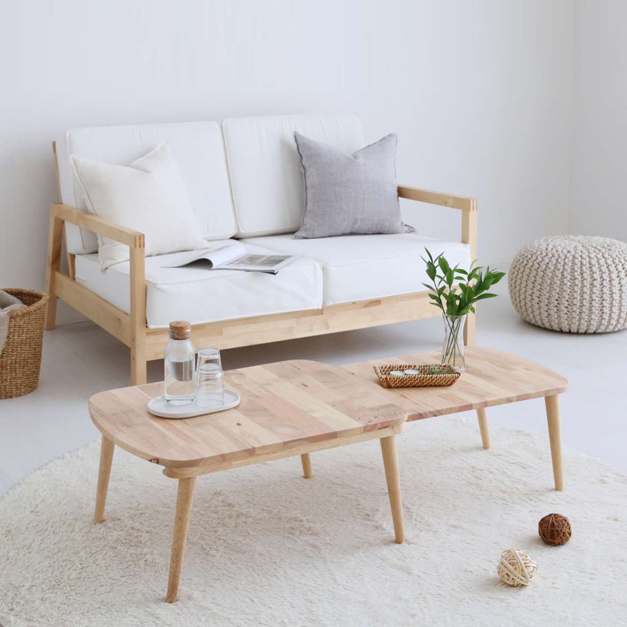 PONDU 확장형 테이블 고무나무 내추럴 6003.7951