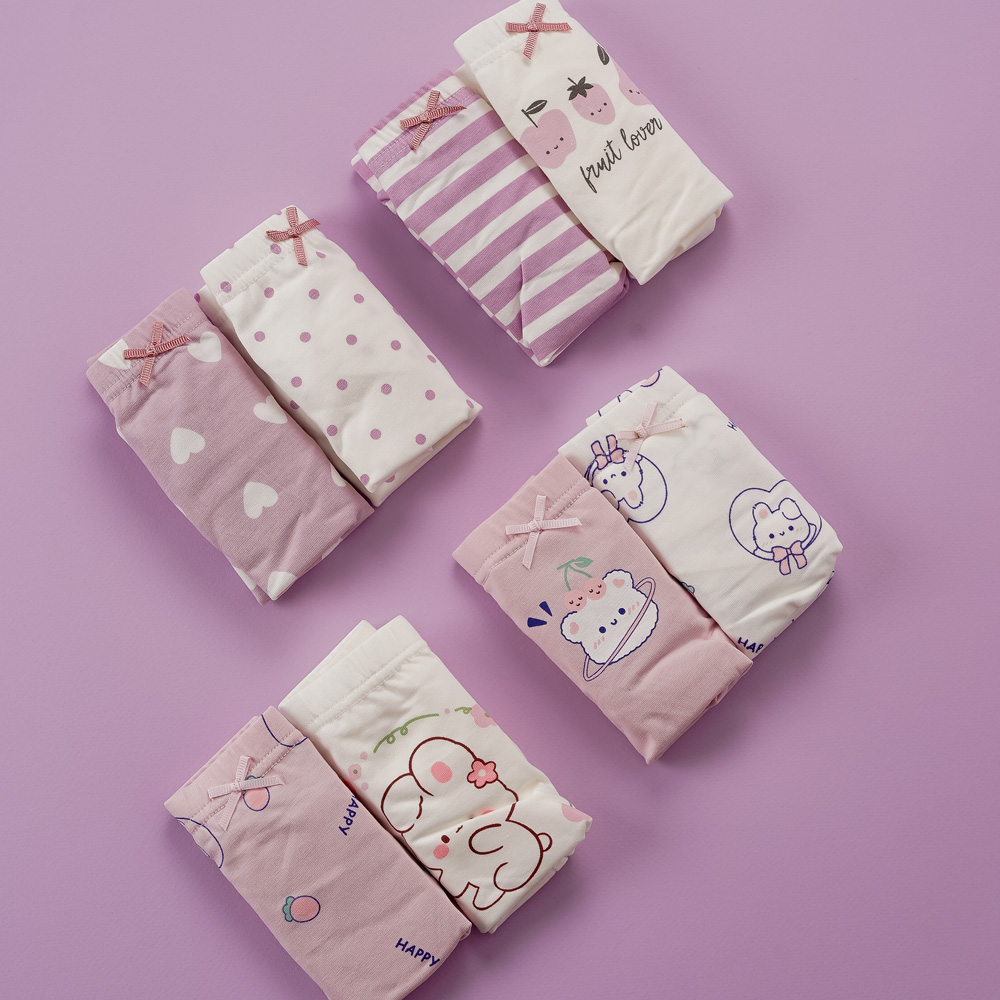 [빌도르] 퍼플버니 8매 여아 드로즈 사각 아동 키즈 어린이 팬티 세트