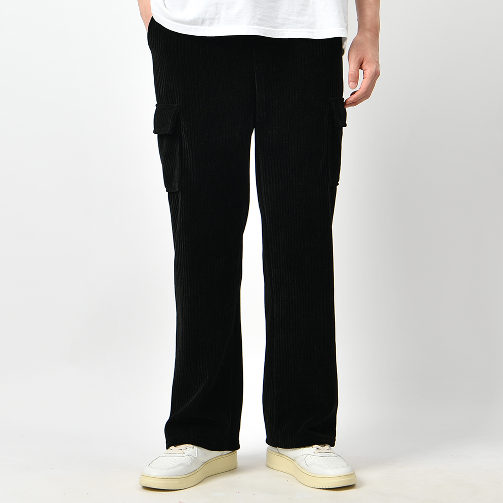 남자 골덴바지 세미 와이드 카고 스판 밴딩 겨울 코듀로이 팬츠 - 상세 이미지 2