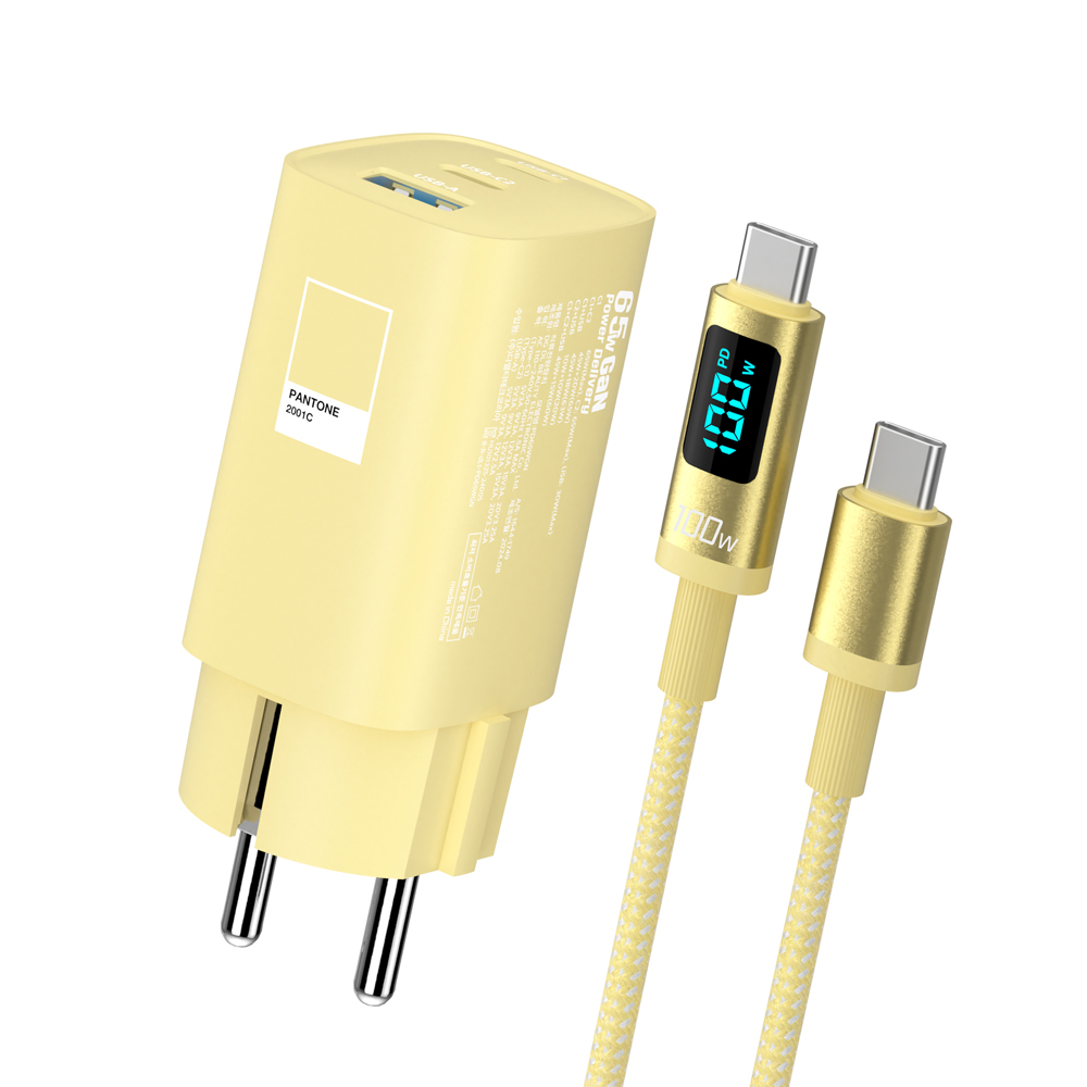 이어맥 팬톤 65W GaN 초고속 멀티 충전기 3포트 100W LED 케이블 포함 세트 - 상세 이미지 4