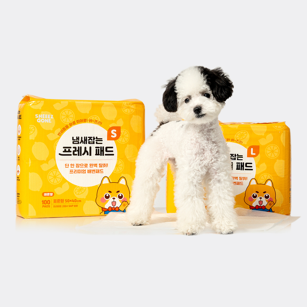 쉬즈곤 강아지 프레시패드 레몬향 고흡수 배변패드 대형, 50매입, 6개 - 상세 이미지 2