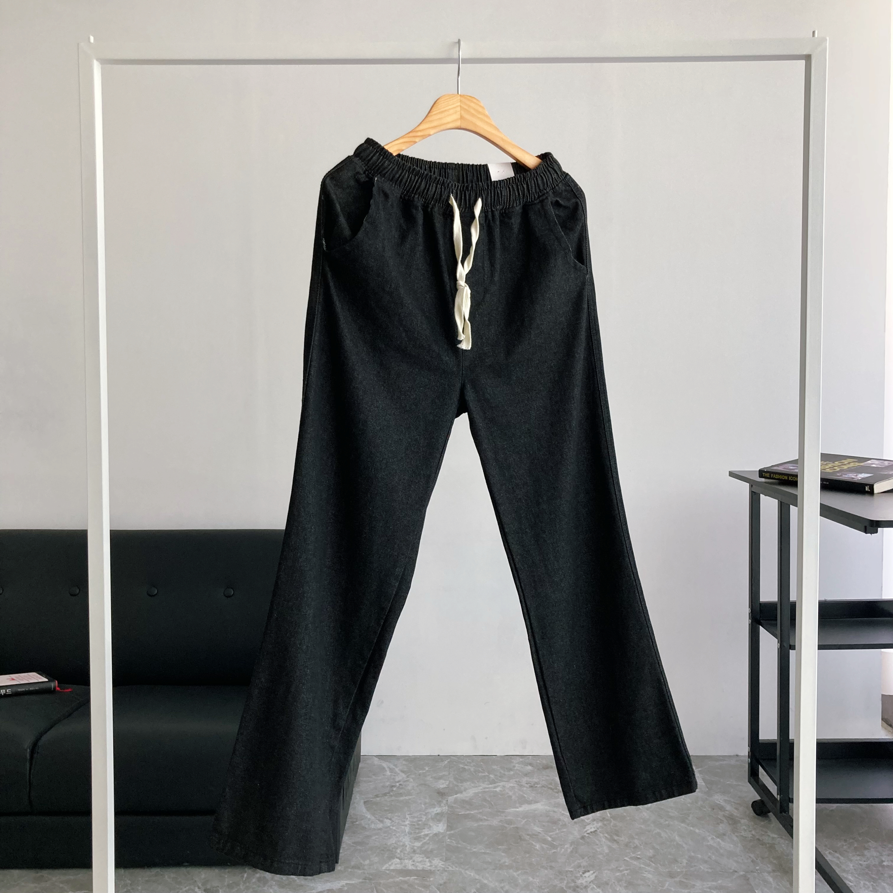 1+1 남자청바지 S-3XL 밴딩 세미와이드 데님팬츠 에멜s 기모 빅사이즈청바지 이미지 2