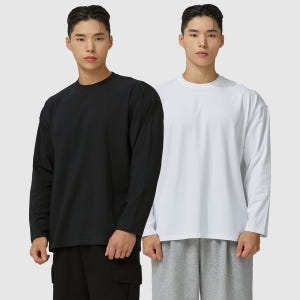 [슈퍼특가]1+1 블랙몬스터핏 남자 무지 모달 긴팔 운동복 오버핏 짐웨어... 착용 후기 | 사이즈/핏 총정리 - 상품 이미지 3
