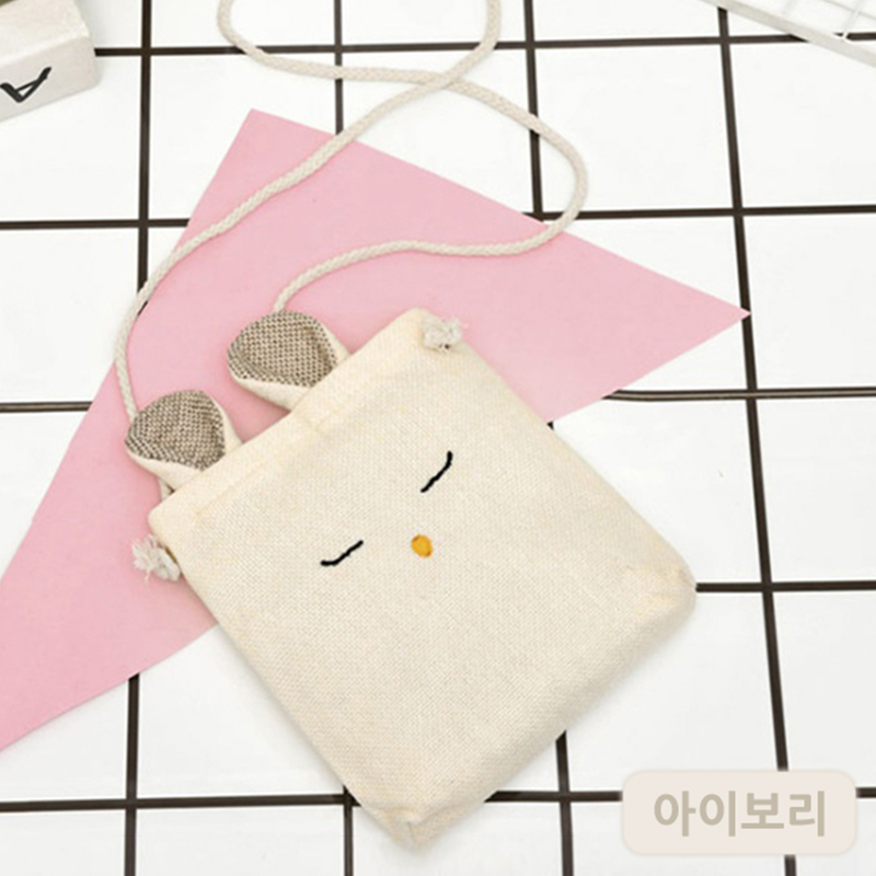 귀여운 토끼에코백 아기 토끼가방 가벼운 미니크로스백 이쁜 여성 여자 숄더 어깨 라탄 린넨 - 상세 이미지 5