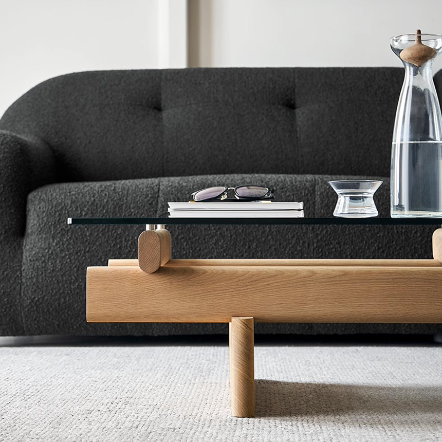 팀버링크 원목 거실 커피 티 테이블 M 블랙