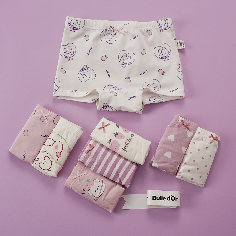 [빌도르] 퍼플버니 8매 여아 드로즈 사각 아동 키즈 어린이 팬티 세트