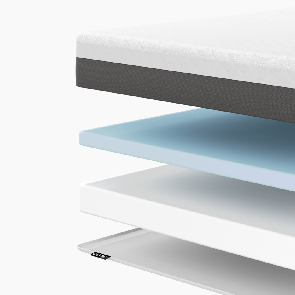 CSTM 맞춤형 1인용 3단 접이식 매트리스 싱글 탄탄한 침대 토퍼 수면매트 12cm MS