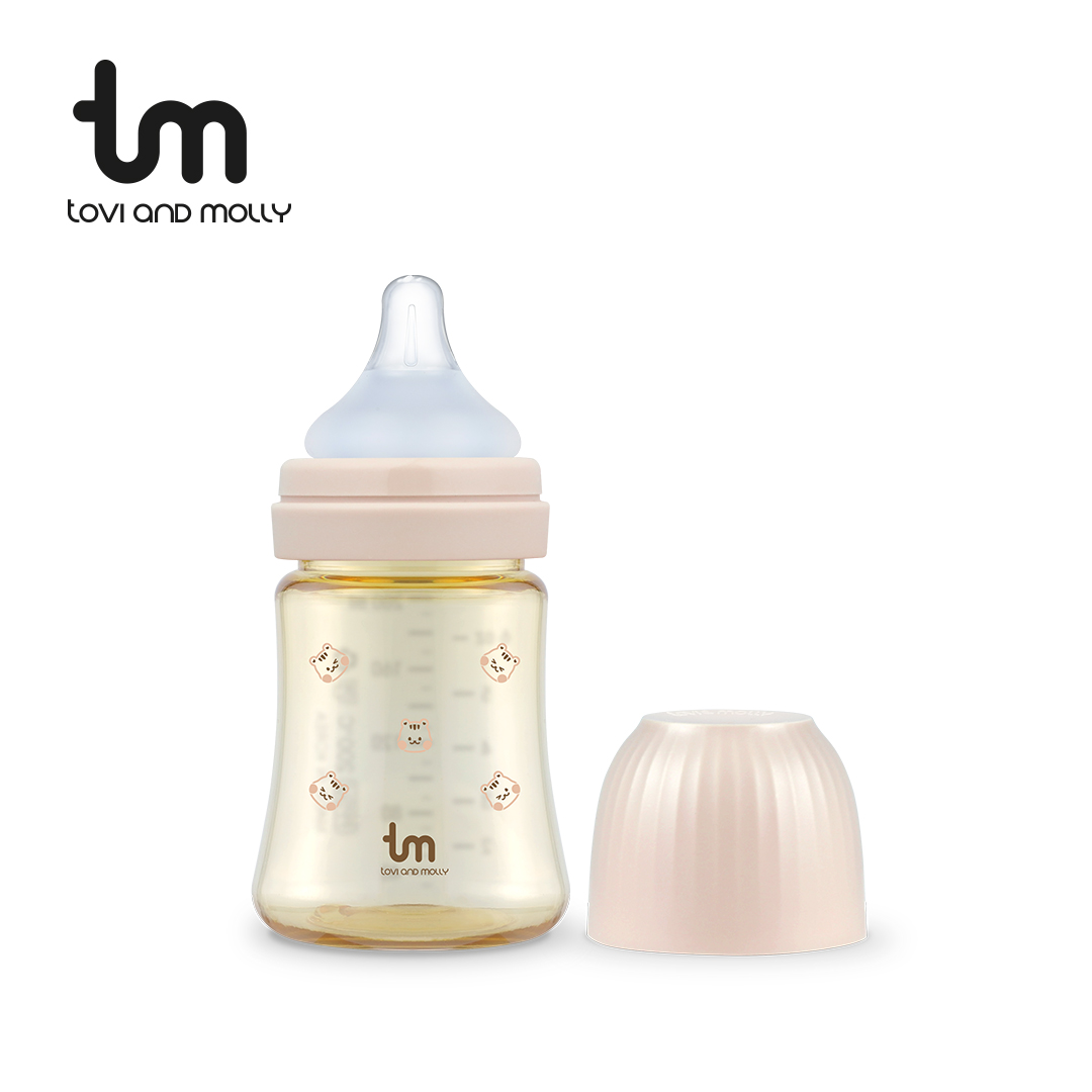 [토비앤몰리] 신생아 아기 배앓이 싱글 젖병 돗람이 핑크 180ml 280ml - 상품 이미지