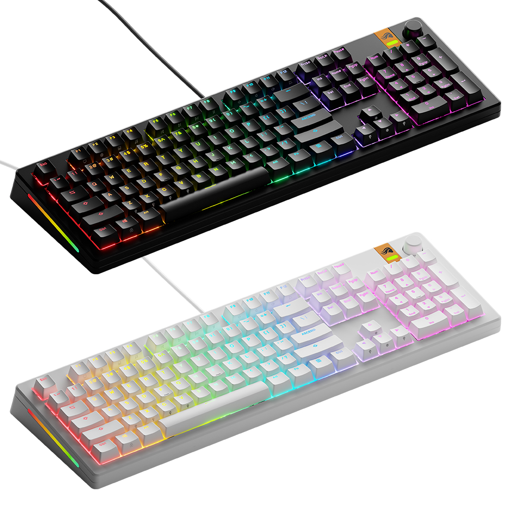 글로리어스 GMMK3 HE 100% Prebuilt 커스텀 래피드 트리거 유선 게이밍 키보드(블랙/화이트) - 메인 이미지