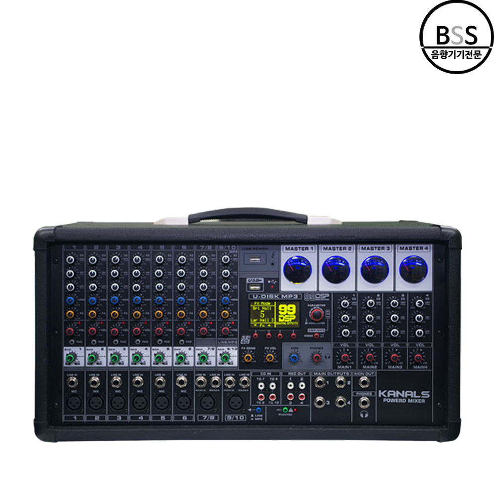카날스 BKM4-2800 파워드믹서 4채널 2800W 공연 강당 행사 댄스학원 교회 성당 - 상품 이미지